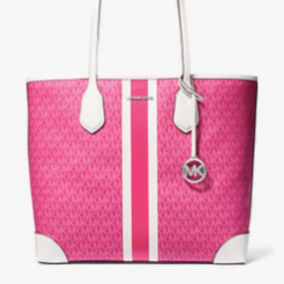 Eva Large Signature Logo Stripe Tote Bag - Picture 3 of 7